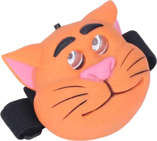 Vista 5 de CUEA Faro LED, 2 modos de luz, efecto gato, faro para niños, plástico, senderismo, al aire libre, niños