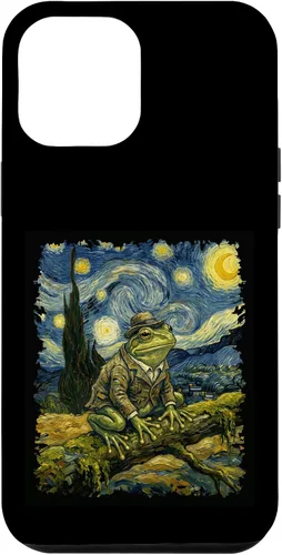 Vista 26 de Vintage Frog Van Gogh Style Starry Night Graphic Case for iPhone 17