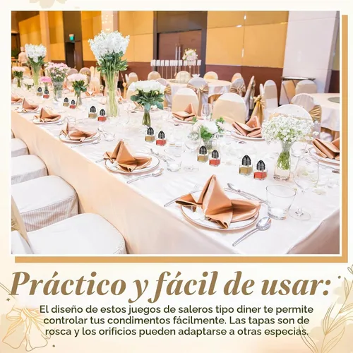 Vista 6 de Uiifan 12 piezas 0.5 oz pequeños saleros y pimenteros de forma cúbica con tapas tonalizadas, frascos de condimento de vidrio transparente mini