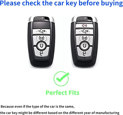 Vista 2 de Funda para llavero Ford, compatible con Ford Fusion F150 F250 F350 F450 F550 Edge Explorer Smart Key Premium Soft TPU Anti-polvo Protección completa