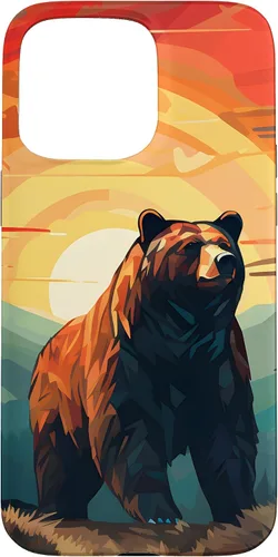 Vista 30 de Funda para iPhone 11 Bear Retro Sunset Forest Spirit Animal