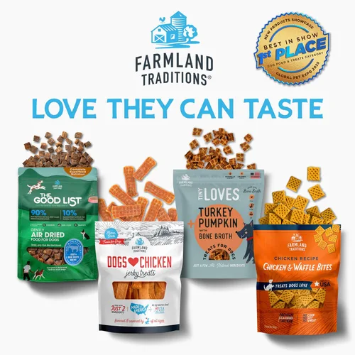 Vista 9 de Farmland Traditions Golosinas de Cecina de Pollo Dogs Love para Perros, Cecina Premium para Perros de Dos Ingredientes con Pollo Criado en EE.UU.