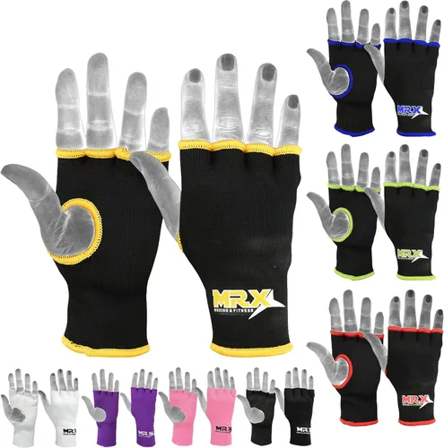 Vista 12 de Muay Thai Guantes interiores de boxeo protectores para mano, puño de MMA (negro, S)