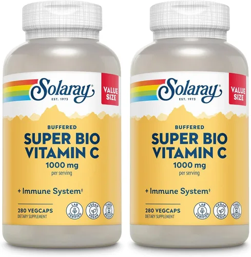 Vista 9 de Solaray Vitamina C tamponada Super Bio de 1000 mg, vitamina C de liberación temporal de dos etapas con bioflavonoides, suplemento de apoyo