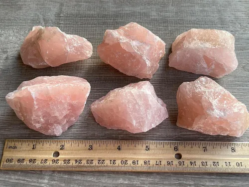 Vista 5 de Piedras naturales ásperas de cuarzo rosa grande, cuarzo rosa crudo de 2.5-4 pulgadas, cuarzo rosa, piedra de amor, cristales curativos, 0.25-2 libras