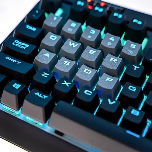 Vista 5 de HUYUN FPS - Tapas de teclas retroiluminadas de repuesto para teclados Corsair Cherry MX Key Switch Gaming (gris)