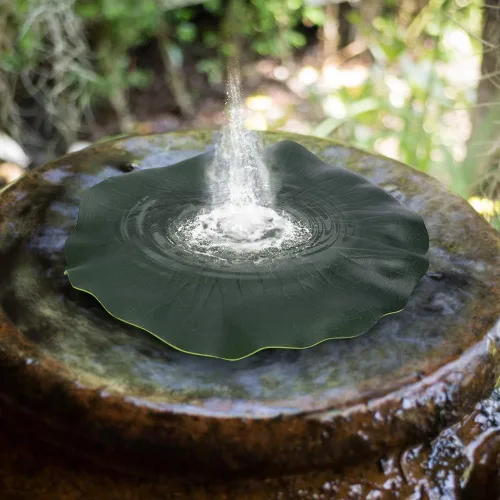 Vista 3 de Bandeja flotante de hoja de loto para bomba de fuente solar, bandeja flotante portátil para estanque de jardín, piscina, estanque de peces