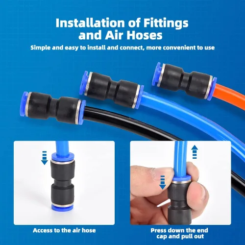 Vista 4 de 40 piezas de accesorios de manguera de aire de conexión rápida de 5/32 1/4 5/16 3/8 1/2 pulgadas Kit de accesorios de conexión neumática