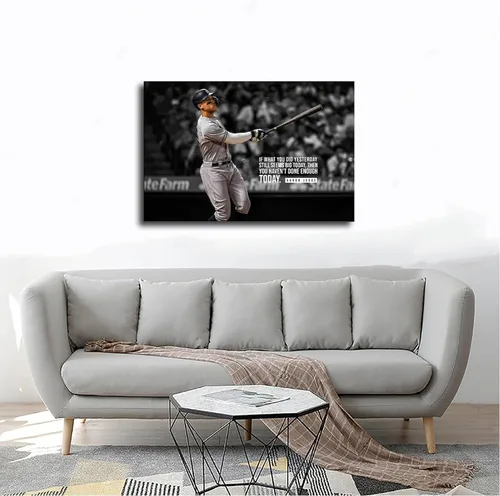 Vista 4 de LVTFCO Aaron - Póster de juez para niños, para dormitorio, béisbol, papel firmado, arte de pared, estilo sin marco, 12 x 18 pulgadas (11.8 x 17.7 in)