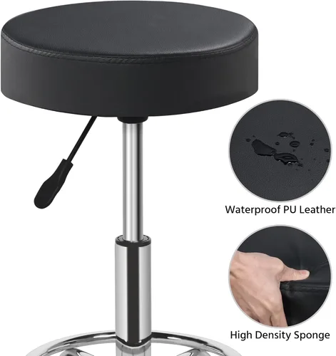Vista 7 de Yaheetech Mesa de masaje plegable de aluminio con taburete rodante, cama de masaje portátil, taburete de cama de spa, silla giratoria ajustable