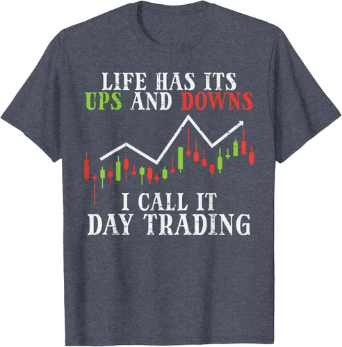 Vista 103 de Life Ups And Downs Day Trading Crypto Stock Market Trader T-Shirt, Negro