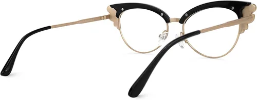 Vista 6 de Zeelool Gafas de bloqueo de luz azul con diamantes de imitación de gran tamaño Hearn VFX0060 para mujer, Negro