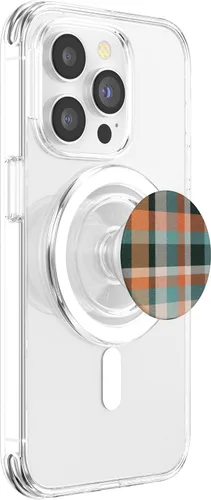 Vista 3 de Tema de cuadros de otoño PopSockets MagSafe PopGrip con tema de calabaza de otoño para iPhone