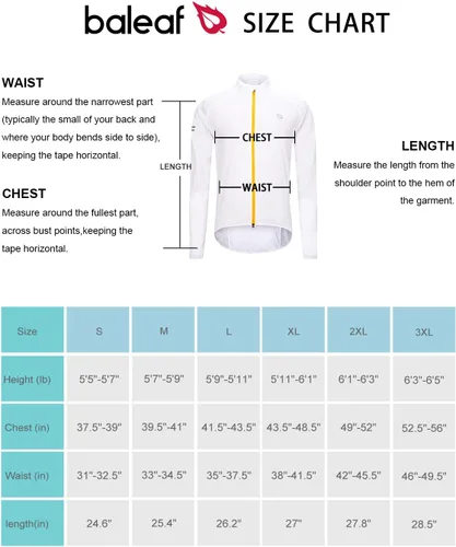 Vista 7 de BALEAF Men's Cycling Windbreaker Jackets Lightweight Windproof Packable Pockets Reflective Water-resistant UPF40+ All Weather