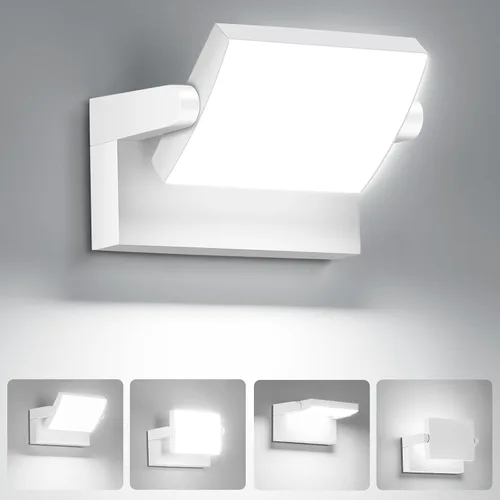 Vista 12 de 3Pack de luces de pared LED para exterior de 40W, luces de inundación blancas de 350° de rotación, lámpara de iluminación exterior comercial