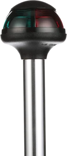 Vista 6 de attwood 5092-10-7 Pulsar - Luz de poste marino bicolor de 10 pulgadas para barco con base de montaje de 2 pines, plata, talla única