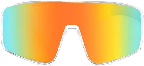 Vista 3 de FEISEDY Gafas de sol deportivas, escudo polarizado de gran tamaño para mujeres, hombres, jóvenes, béisbol, ciclismo, correr, al aire libre, visera