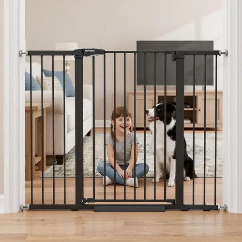Vista 22 de Mumeasy Puerta de bebé extra ancha de 29.7 a 51 pulgadas para escaleras, puerta para perros de interior extra larga para puertas, puerta para niños