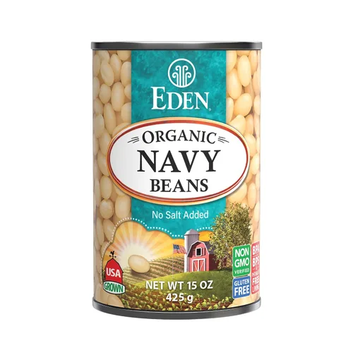 Vista 5 de Eden Frijoles marinos orgánicos, lata de 15 onzas (paquete de 12), sin sal, sin OMG, sin gluten, veganos, kosher, cultivados en Estados Unidos