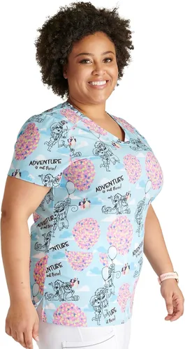 Vista 3 de Tooniforms Mujer Scrubs Top Cuello en V Estampado TF776