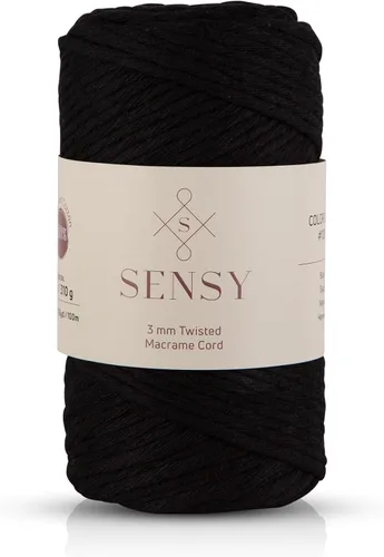 Vista 20 de Sensy - Cuerda de macramé prémium de 0.118 in, 109 yardas, 100% algodón, una hebra torcida, cuerda de macramé, hilo de algodón para macramé, hilo