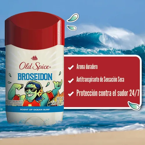 Vista 2 de Old Spice Desodorante antitranspirante Dry Feel para hombres, Summerdudes, protección 24/7 contra el sudor y el olor, frescura soleada 24/7 y aroma