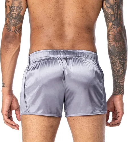 Vista 3 de Pantalones cortos de satén de seda satinados de 3 pulgadas para hombre