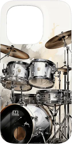 Vista 14 de Vintage Drum Set Drawing Funda para iPhone 17