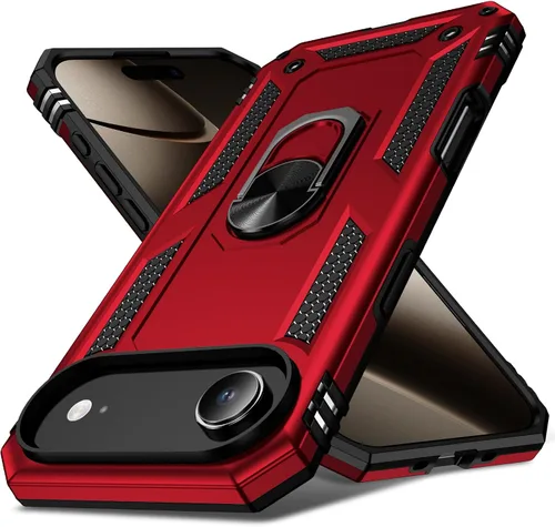 Vista 29 de Korecase Funda para iPhone 17 Pro con soporte de anillo, grado militar, resistente, a prueba de golpes, protección de cuerpo completo para Apple
