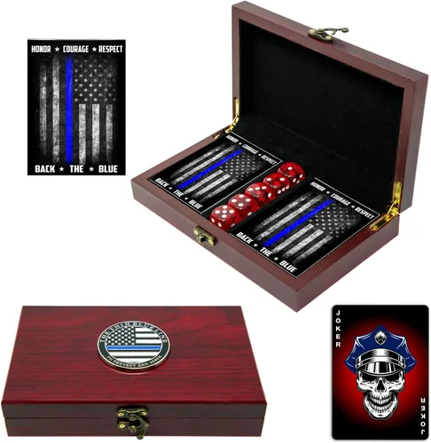 Vista 29 de Juego de regalo del ejército de los Estados Unidos Juego de cartas y dados Tarjetas de insignia de rango del ejército Regalos del ejército