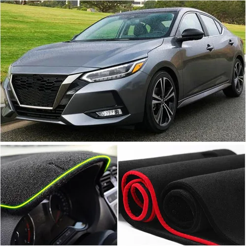 Vista 4 de Alfombrilla para salpicadero Protección interior Compatible con Nissan Sentra S SV SR Sedan 2020 2021 2022 2023 Protector contra rayos UV