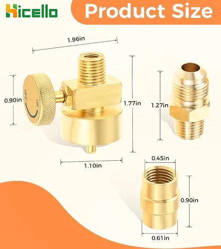 Vista 3 de Accesorios de latón para propano, paquete de kit de montaje de gas propano