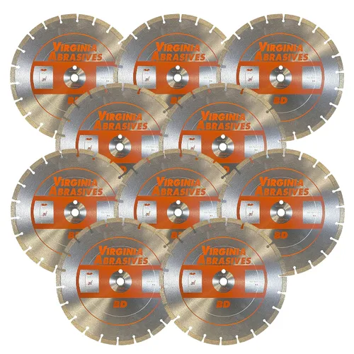 Vista 21 de Virginia Abrasives 425-08408 - Hoja de diamante de hormigón de uso general UV de 9 pulgadas - Cortador húmedo y seco para hormigón/asfalto