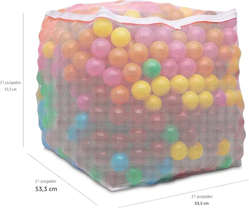 Vista 5 de Amazon Basics - Bolas de plástico para piscinas sin BPA con bolsa de almacenamiento, 1000 bolas (2.3 pulgadas de diámetro), colores brillantes