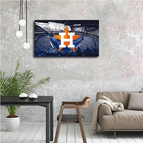 Vista 4 de Houston Astros Póster de béisbol deportivo en lienzo para pared, diseño artístico, decoración del hogar, pintura (enmarcado, 8 x 12 pulgadas)