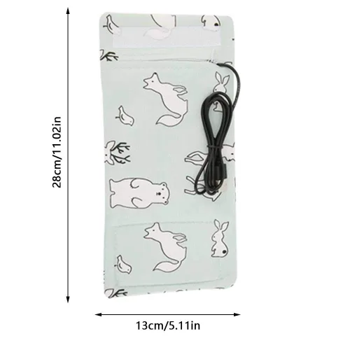 Vista 7 de Calentador de biberones USB para bebés, portátil, con dibujos animados, botella de leche, calentador de viaje, calentador portátil para calentar