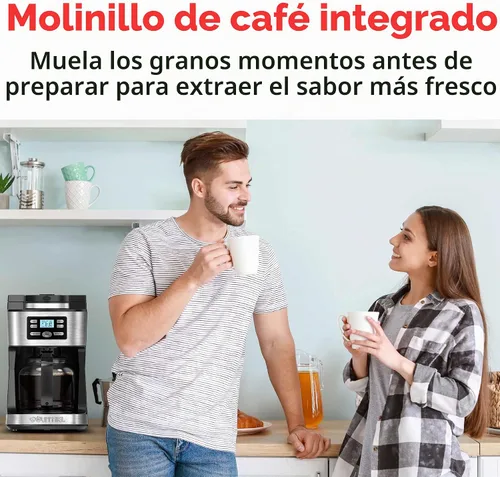 Vista 7 de Gourmia Máquina de café digital 12Cup FullyAutomatic Cafetera grande integrada CoffeeGrinder, olla, filtro de café de malla de acero inoxidable 4