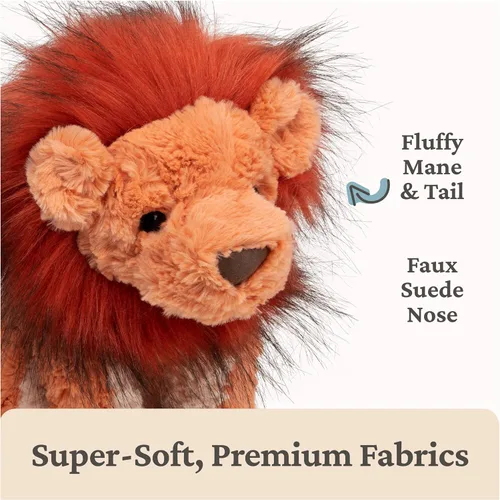 Vista 4 de GUND Cozys Collection - Animal de peluche de león para edades de 1 año en adelante, naranja/rojo, 10 pulgadas