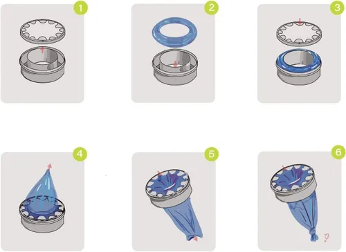 Vista 3 de Paquete de 9 repuestos para cubos de pañales compatibles con cartuchos para cubos de pañales Genie para recambios de bolsas (cartucho no incluido)