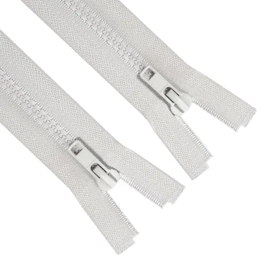 Vista 10 de Sawoake 2 cremalleras separadoras #5 de 5 pulgadas para chaquetas de costura, cremallera de cremallera, cremalleras de plástico moldeado beige