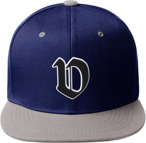 Vista 690 de Daxton Gorra clásica con visera de billete plano con letras del alfabeto inglés antiguo de la A a la Z