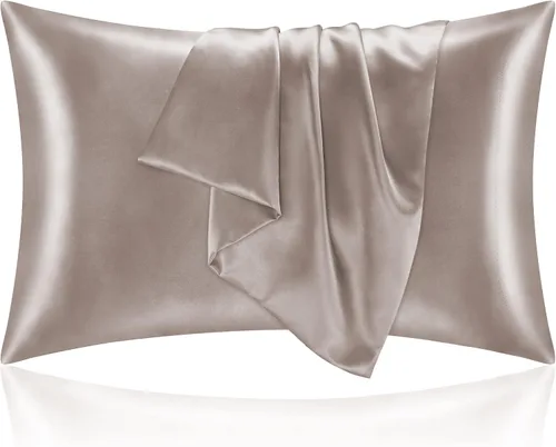 Vista 150 de BEDELITE Funda de almohada de satén para cabello y piel, súper suave y refrescante similar a las fundas de almohada de seda, paquete de 2 con cierre