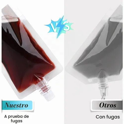 Vista 5 de Frascos de plástico, 24 unidades, bolsas de bebidas ocultables y reutilizables de 8 onzas, plástico de grado alimenticio a prueba de fugas