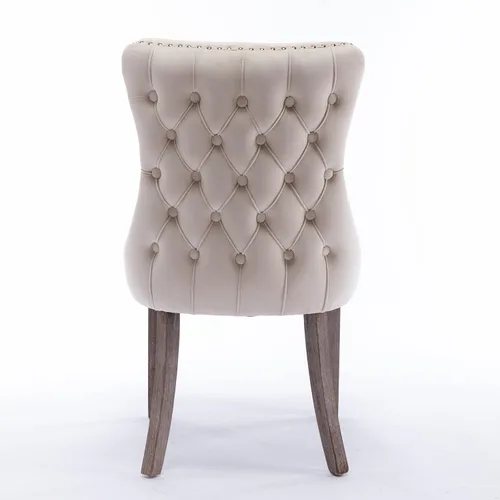 Vista 8 de Wing-Back Dining Chairs Set of 2 with Backstitching Nailhead Trim and Solid Wood Legs, American Design Upholstered Chair for Dining Room Table &