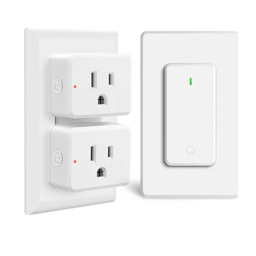 Vista 20 de Toma de control remoto, interruptor de luz y enchufe remoto greencycle con interruptor de luz inalámbrico, rango de 500 pies, no necesita cableado