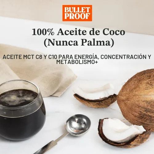 Vista 3 de Bulletproof Aceite MCT C8 y C10, aceite de coco 100% puro, sin sabor, 32