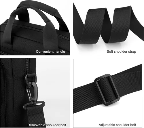 Vista 4 de natyrlpog Maletín para laptop de 15.6 pulgadas para hombres y mujeres, impermeable, de nailon, ligero, para el hombro, para negocios, oficina