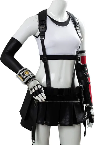 Vista 5 de Traje de cosplay Tifa Lockhart para mujer de Halloween Final Fantasy VII Remake FF7 Cosplay conjunto completo de trajes