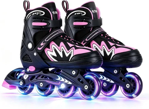 Vista 9 de TOMSHOO Kids Roller Blades Adjustable Inline Skates