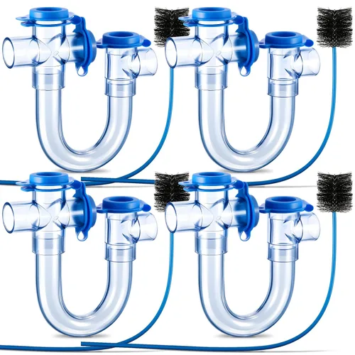 Vista 13 de 1 paquete de trampa de condensado estándar de 3/4 pulgadas con cepillo de limpieza, trampa U de PVC para sistemas HVAC, aire acondicionado, drena